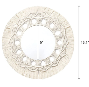 Espejo con Macramé, Decoración Creativa para Pared, Adorno con Borlas Colgantes, Cestas Africanas al por Mayor, Decoración para el Hogar, Adornos para Salón - Product Image 2