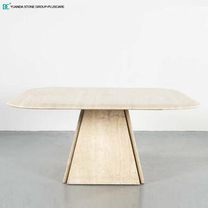 Mesa de Comedor de Piedra Natural Travertino, Muebles de Sala de Estar, Mesa de Comedor de Piedra Caliza Blanca - Product Image 6
