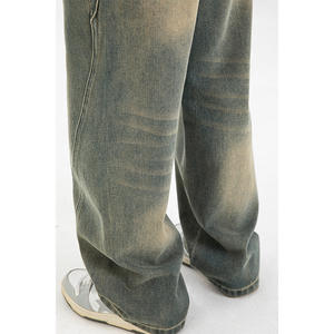 Pantalon long en jean délavé et déchiré pour homme, coupe ample et légèrement large, style décontracté automne, marque de mode américaine - Product Image 2