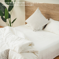 Linge de lit en tissu français doux biodégradable draps de literie en gros ensemble de housse de couette literie en lin français pur ensemble de couette