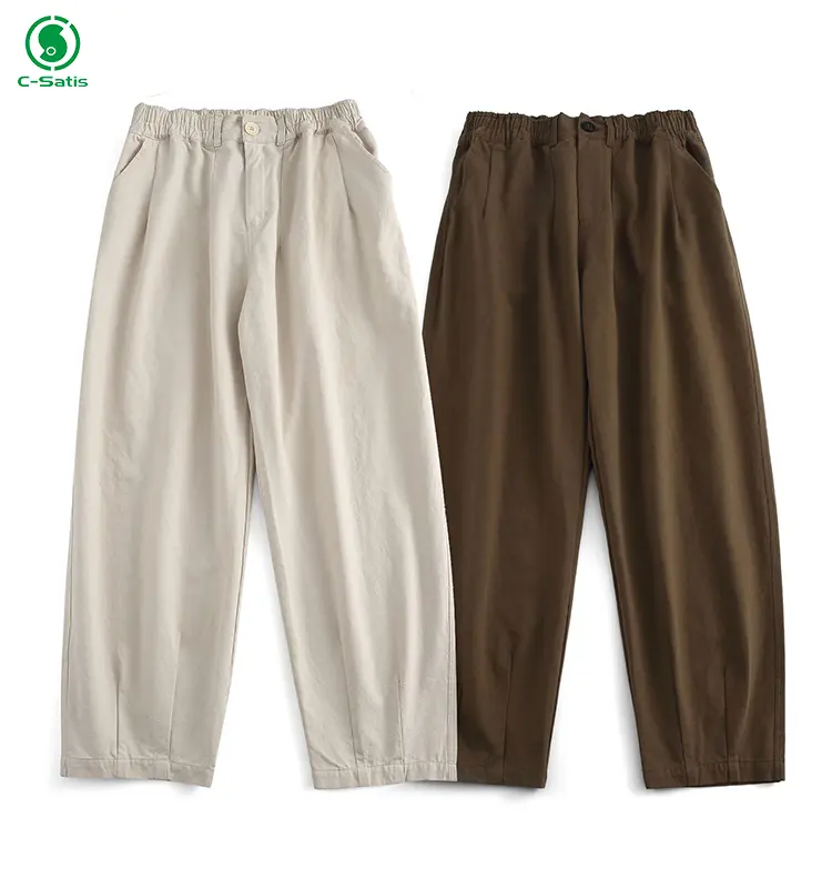 OEM Men Casual Linen Cotton Straight Fashion Cotton Linen Summer Trouser For Men Straight Leg Trouser