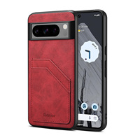 Étui de téléphone en cuir PU de luxe Denior avec double fente pour cartes, fonction portefeuille et protection d'écran pour appareil photo, compatible avec les séries Pixel 9/8/7/6