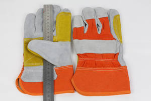 Guantes de soldadura de cuero de vaca Reforzados Resistentes a impactos y al calor EN407 Guantes de cuero antichispas - Product Image 5