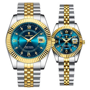 Reloj de Pulsera de Lujo para Pareja POEDAGAR 910+780, Resistente al Agua, Manecillas Luminosas, Acero Inoxidable, Relojes de Cuarzo Originales para Enamorados - Product Image 2