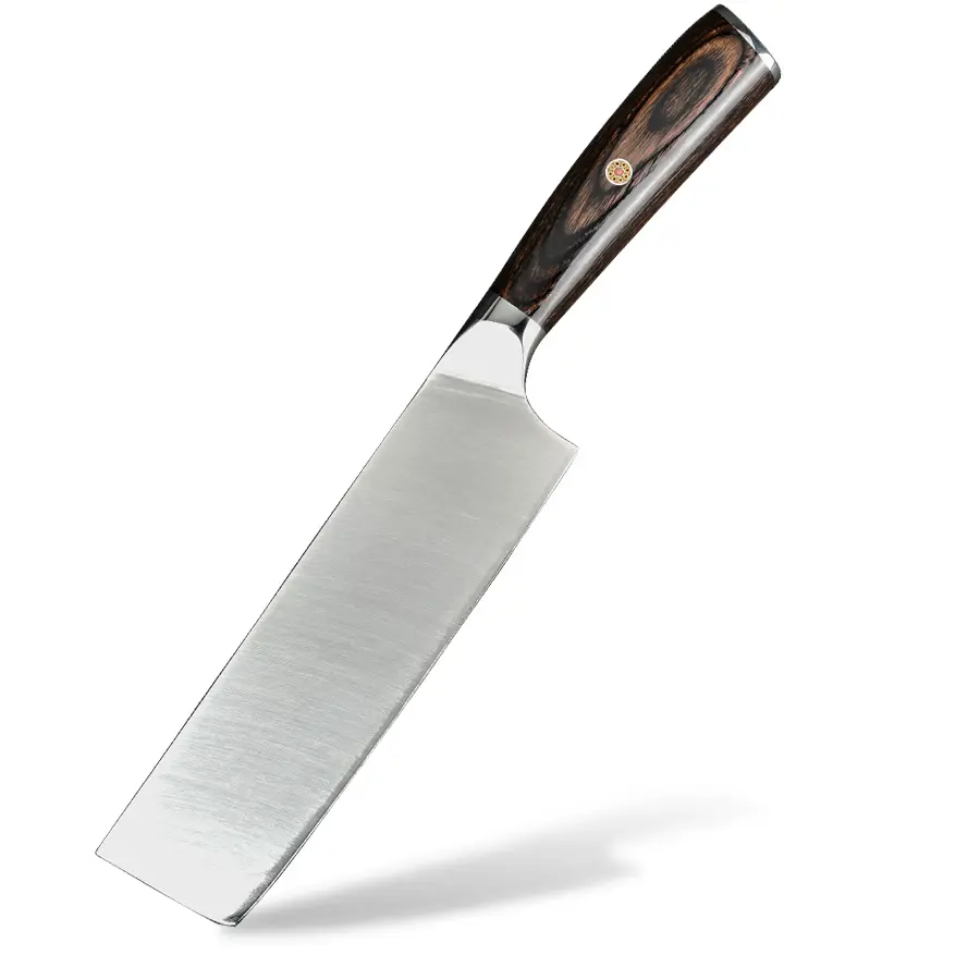 Harga pabrik baja karbon tahan karat Kustom pisau sayuran Nakiri 7 inci dengan pegangan kayu Pakka pisau Penggunaan dapur