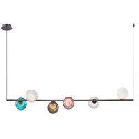 Luminaires nordiques modernes et simples Escalier en colimaçon duplex, lustre long boule de verre