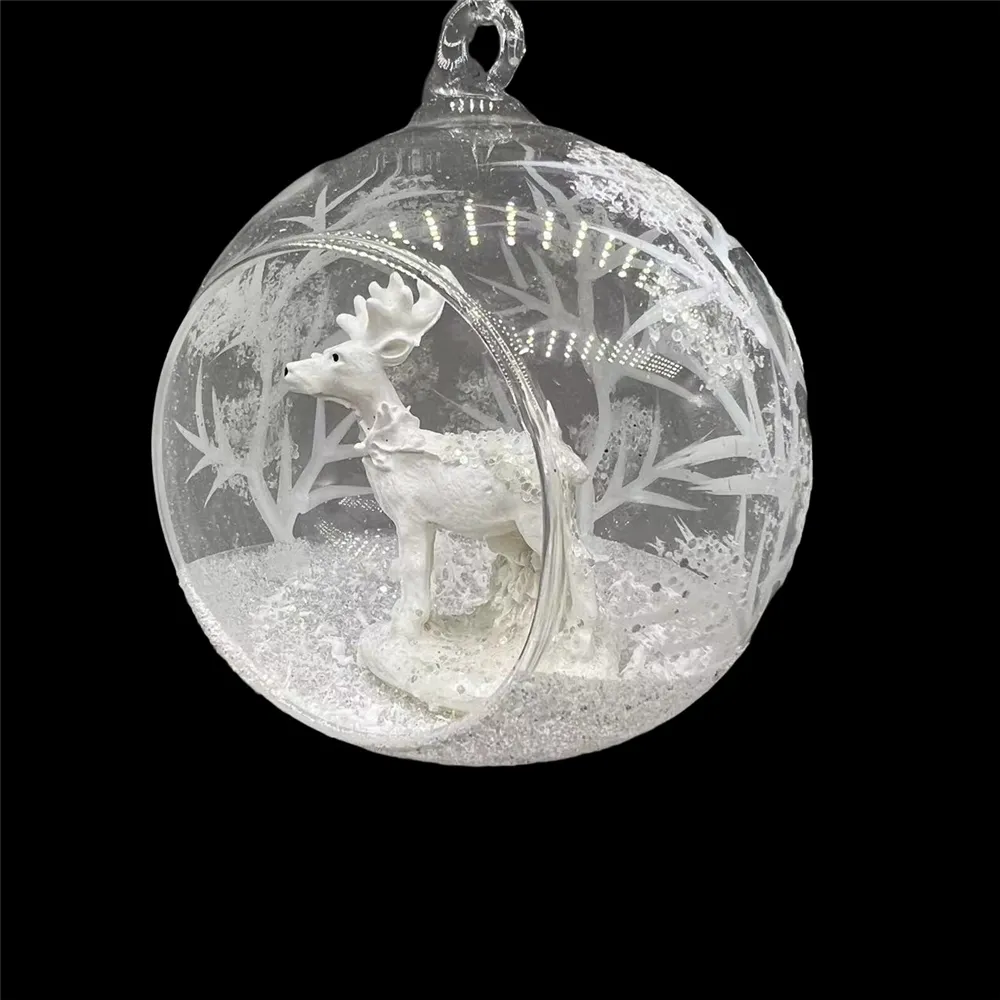 Boule de verre pour ornements de noël personnalisés, artisanat de noël, prix Direct usine de chine