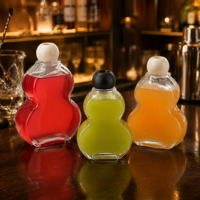 Bouteilles en verre transparentes de 250 ml, 375 ml et 500 ml, nouvelle conception, adaptées aux boissons, aux jus de fruits et aux vins de fruits