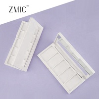 Palette de fards à paupières rectangulaire 5 couleurs avec fenêtre et miroir, emballage vide pour blush pigmenté, correcteur et crème de maquillage en ABS