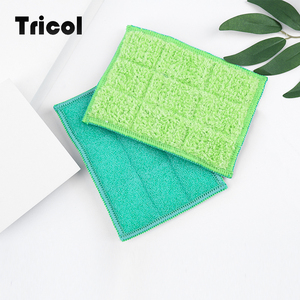 Éponge de cuisine double fonction avec face en microfibre douce et surface abrasive, tampon de nettoyage réutilisable anti-rayures à séchage rapide - Product Image 2