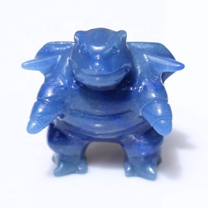 รูปแกะสลักสัตว์ประหลาดการ์ตูนจากคริสตัลอะเวนทูรีนสีน้ำเงินธรรมชาติแกะสลักด้วยมือ บลาสทอยซ์ - Product Image 1