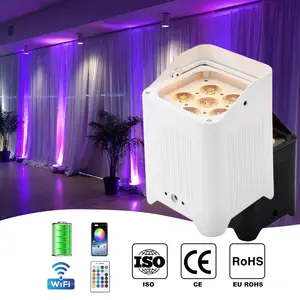 Wireless DMX Controlled Up lights 6 x 18w LED Battery Powered Par Uplight for Wedding Party Lighting Machine stage light