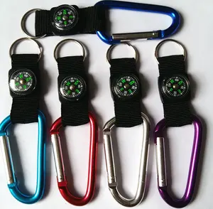 גבוהה באיכות מצפן Keychain custom Carabiner מצפן Keychain לטיולים דיג חיצוני