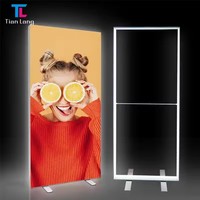 Boîte à lumière LED en aluminium à assemblage rapide, sans cadre, portable, pliable, publicité double face, tissu, sur pied, décorative, en arc