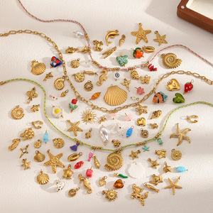 Colgantes de Moda, Dijes de Acero Inoxidable, Brisa Oceánica, Accesorios de Joyería DIY para Mujer, Regalo con Patrón de Estrella TP032 - Product Image 1