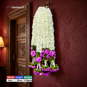 พวงมาลัยดอกไม้ประดิษฐ์ประดับมุก AFF-Garland-8.1 ราคา 1200 บาท/10 ชิ้น {มีหลายสีให้เลือก} - Product Image 4