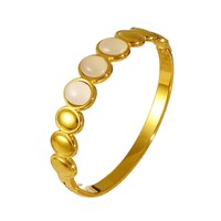 Nouveau bracelet en acier inoxydable géométrique effet goutte d'huile, design simple et luxueux, plaqué or 18 carats