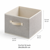 Boîte de rangement pliable en tissu non tissé renforcée par du carton de 2,0 mm, conteneur de rangement imprimé avec poignée en sangle