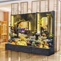 BN2381 Fontaine murale d'intérieur en résine synthétique grande taille, effet roche, installation autocollante, taille personnalisable, vente en gros