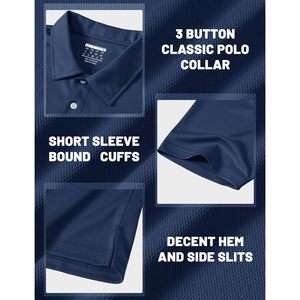 Camiseta Deportiva para Hombre al por Mayor, con Logotipo Personalizado en la Parte Delantera, Manga Corta, Secado Rápido, Pique, Spandex/Poliéster, Informal, para Golf - Product Image 6
