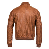 Blouson bomber pour homme, couleur dégradée, matière PU, fermeture éclair, style décontracté, vêtement d'automne, col rabattu, coupe classique