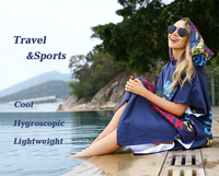 Poncho con capucha para adultos OEM de alta calidad, toalla súper absorbente RPET, bata cambiante, toalla, Poncho de Surf para playa