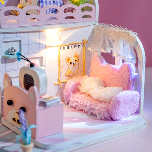 ตัวต่อ 3 มิติ IIECREATE รุ่น YU-2703 บ้านสัตว์เลี้ยงแสนโดดเดี่ยว ชุดบ้านตุ๊กตาไม้จิ๋ว DIY สำหรับเด็กผู้หญิง - Product Image 4