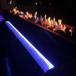 New Style Backyard Decoration Fire Pit with Water Curtain LED Light Corten Steel Natural Gas Fire Pit