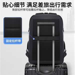 ZhiFan Laptop <b>Backpack</b> 18 Inch Large Capacity Water Resistant Business Travel Bag Unisex Black - Product Image 5