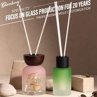 Bouteilles diffuseurs en verre dépoli dégradé personnalisées en usine, de 50 ml à 300 ml, récipients d'aromathérapie, logo et couleur personnalisables