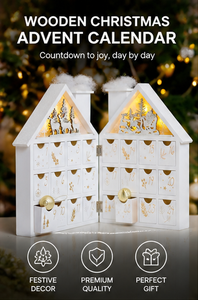 Custom White House Shaped Advent Calendar <b>Box</b> with Twin Chimneys Rigid Cardboard <b>Christmas</b> Blind <b>Box</b> Mystery Packaging <b>Box</b> - Product Image 5