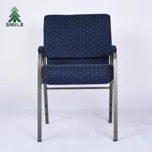 Toptan fabrika ucuz kilise minber sandalyeler kullanılan metal yastıklı kilise koltuklar satılık istiflenebilir mavi kilise sandalyeleri