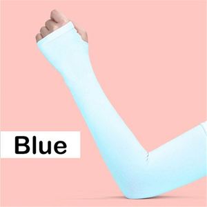 UV Protection Arm Sleeves Long Sleeve <b>Sunscreen</b> Cover For Outdoor Sports Unisex Summer Black White Ice Silk Half Finger - Product Image 6