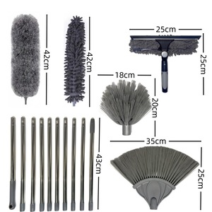 Kính thiên văn Khăn lau bụi Kit tường trần cửa sổ Khoảng cách làm sạch bàn chải nối dài hộ gia đình thép không gỉ xử lý Remover bụi bàn chải - Product Image 5