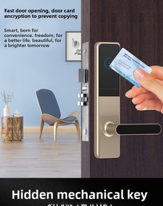 Cerradura Inteligente para Puerta de Hotel con Tarjeta de Identificación y Acceso con Llave Mecánica para Puertas de Madera Modelo Y399 China - Product Image 4