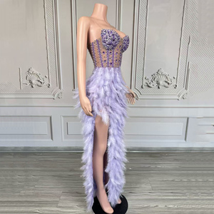 Novance Y4591 Dropshipping productos <span class=keywords><strong>plumas</strong></span> moradas Chic elegante <span class=keywords><strong>vestidos</strong></span> <span class=keywords><strong>de</strong></span> noche diamantes <span class=keywords><strong>de</strong></span> imitación vestido <span class=keywords><strong>de</strong></span> <span class=keywords><strong>fiesta</strong></span> <span class=keywords><strong>de</strong></span> cumpleaños <span class=keywords><strong>para</strong></span> mujeres - Product Image 6