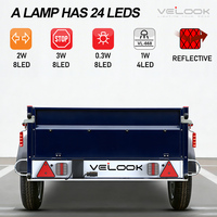 Panneau d'éclairage LED pour remorque VELOOK, homologué ECE, 12V 24V, feux arrière LED pour remorque