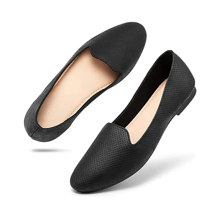 Classic Toe Design Summer Shoes Women Ballet Black Flats Dress Shoes Comfortable Slip on Casual Women Shoes 2023