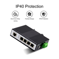 Switch POE 5 Port 10/100Mbps Industri Tanpa Manajemen DIN Rail 48-57V 35mm IP40 Perlindungan Petir 4KV untuk Kamera IP CCTV