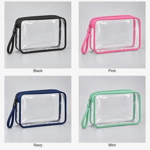 Clear <b>Toiletry</b> <b>Bag</b> Quart Size TPU Travel Cosmetic Pouch with Wrist Strap 18x12x4.5cm Custom Logo - Product Image 5