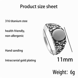 European American Style <b>Titanium</b> Steel Plant Flower <b>Ring</b> Retro Silver Women's Fashion Jewelry Gift Bezel Setting - Product Image 4