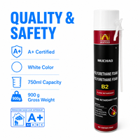 MU CHAO Mousse polyuréthane monocomposant ignifuge à expansion élevée A22 750ML à durcissement rapide pour la construction et la lutte contre les incendies