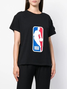 <span class=keywords><strong>T</strong></span>-<span class=keywords><strong>shirt</strong></span> noir imprimé, coupe ample, col rond, décontracté, manches courtes, style basketball - Product Image 2