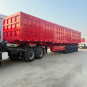 Semi-remorque benne latérale en acier à 4 essieux, capacité de charge de 30 tonnes, optimisée pour le minerai de bauxite, déchargement flexible hautement efficace, utilisation facile - Product Image 5