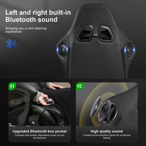 La silla Tarok Pro con <span class=keywords><strong>licencia</strong></span> DDP más barata, silla de oficina italiana Cadeira Gaming, silla de juego negra y verde con reposapiés - Product Image 2