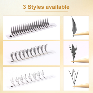 Vente en gros d'extensions de cils de vison préfabriquées, forme d'anime de luxe léger, forme de Pteris, bande dessinée d'elfe, flèche, extension de faux cils - Product Image 3