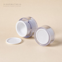 Pot à crème transparent en PS de 30g, double paroi, avec paroi extérieure transparente et pot intérieur blanc, pour crème pour les yeux, crème pour le visage, emballage pour soins de la peau