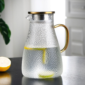 <span class=keywords><strong>Carafe</strong></span> <span class=keywords><strong>en</strong></span> <span class=keywords><strong>verre</strong></span> transparent martelé borosilicate de 60oz pour la cuisine <span class=keywords><strong>avec</strong></span> <span class=keywords><strong>couvercle</strong></span> <span class=keywords><strong>en</strong></span> acier inoxydable 304 - Product Image 4