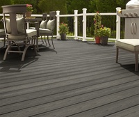 Planches de terrasse en bois composite plastique (WPC) pour extérieur, jardin, patio, terrasse creuse
