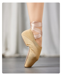 Chaussons de <span class=keywords><strong>danse</strong></span> en satin professionnels pour ballet, pointes en tricot volant, chaussons de ballerine pour la performance et l'entraînement pour femmes - Product Image 3